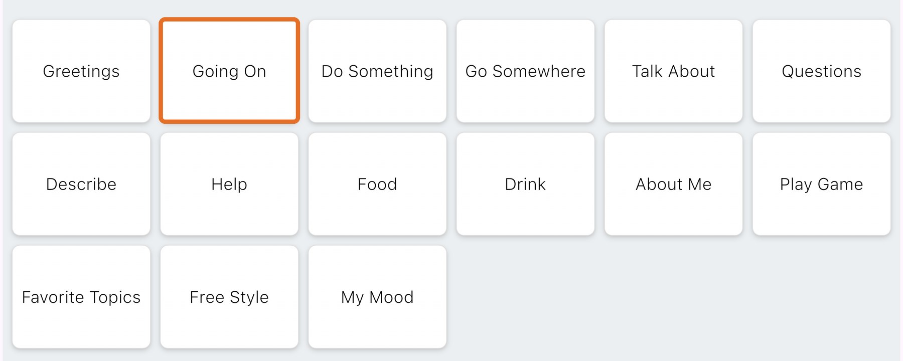 Scan options grid with the Going On option highlighted as it is scanned