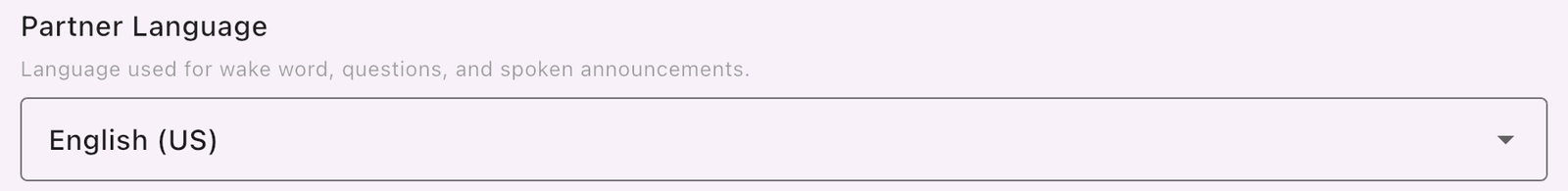 Partner Language setting