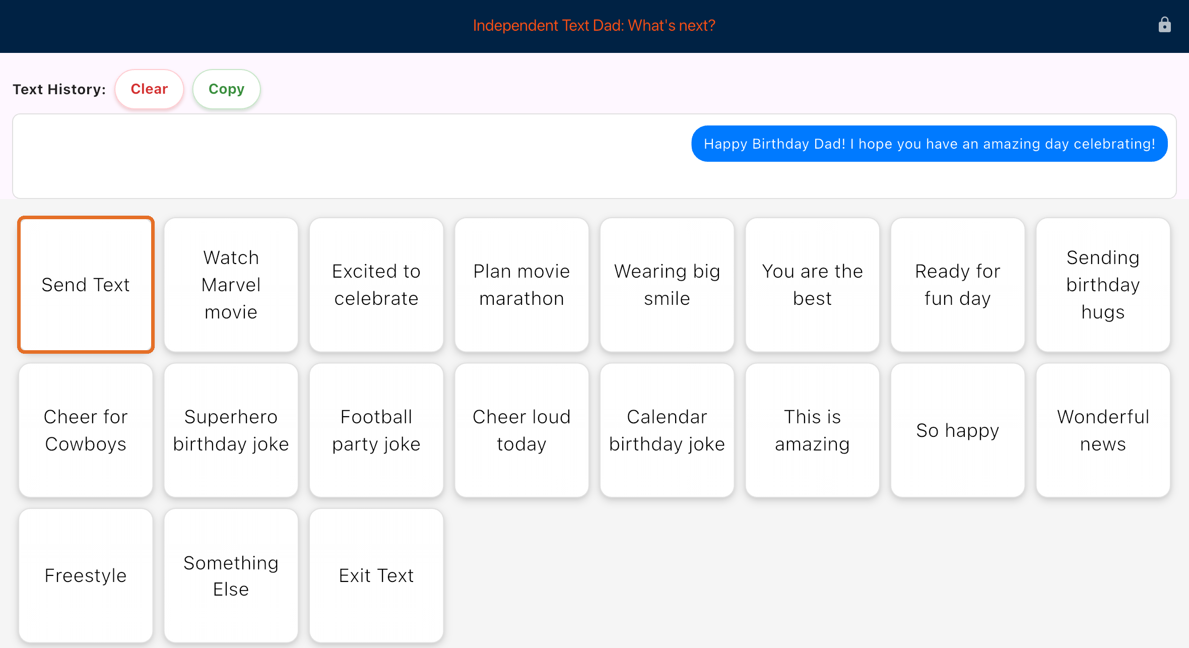 What’s next: Send Text button highlighted, with follow-up options